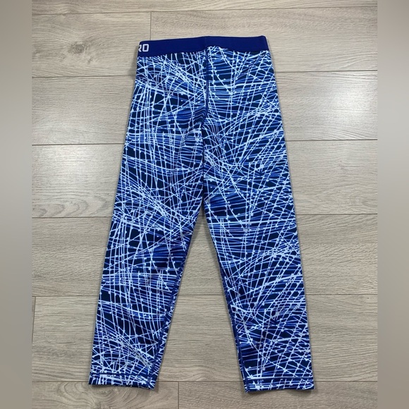 Nike Pro Cool Tracer Capri 3/4 Tights Deep Royal Blue/Game Royal/White - Picture 6 of 14